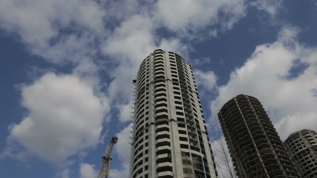 Unfinished construction, abandoned building.Full hd video