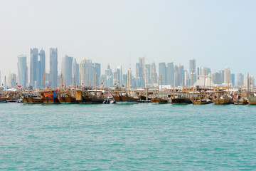Doha  -  the capital city and most populous city of the State of Qatar

