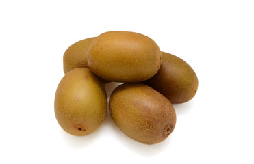 Fresh Yellow Golden Kiwi Fruit Isolated On White Background