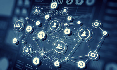 Social network background . Mixed media