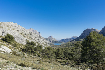 Fototapeta na wymiar puig major mountain in the Sierra de Tramuntana