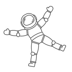 Astronaut in space in black line style
