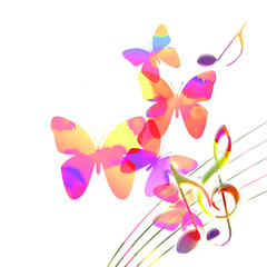 音楽 　蝶　五線譜