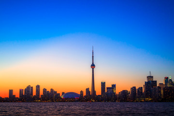 Obraz premium View of Toronto Cityscape during sunset taken from Toronto Central Island