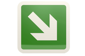 Green down right arrow sign
