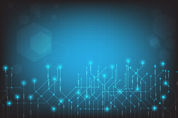 Abstract technological on blue background.