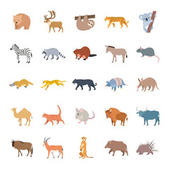 Mammals II color vector icons