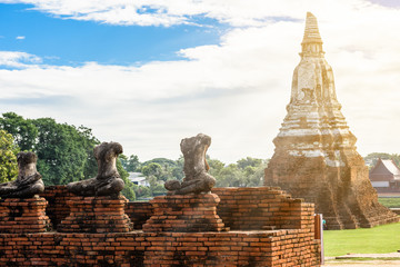 Majestic ruins of 1629 Wat Chai Watthanaram built by King Prasat Tong with its principal Prang...