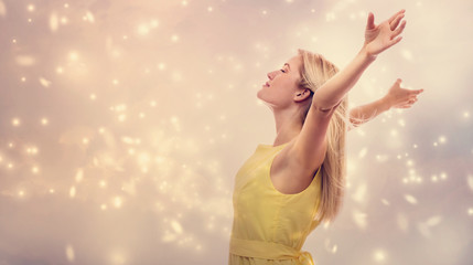 Beautiful woman enjoying her freedom