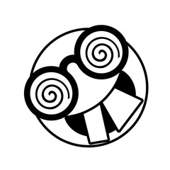 emoticon crazy april fools line vector illustration eps 10