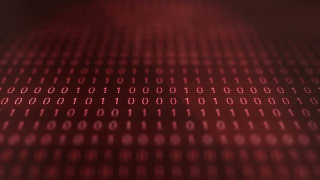 Futuristic Digital computer binary code in software landscape