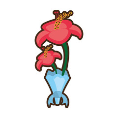 bouquet hibiscus flower ornament image vector illustration eps 10