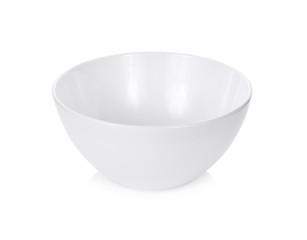 Empty white bowl isolated on white background