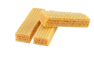 Wafer snacks over a white background