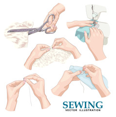 Sewing. Vector set.