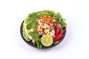 Spicy sour crab salad with vegetable ,call Lab Poo.