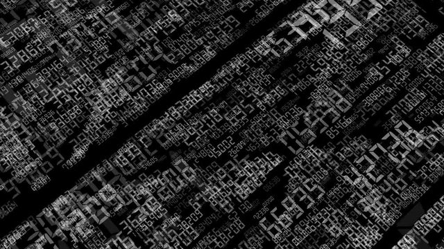 無数のデジタル数字_白黒1