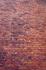 old wall of red brick.
