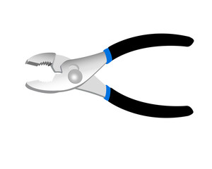 vector illustration of adjustable pliers with instructions on how to use layers to open and close