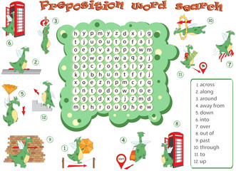 Fototapeta premium Cartoon dragon. English grammar in pictures