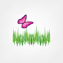 Grass with butterfly