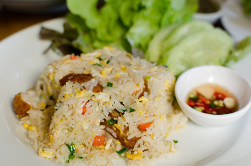 Fried rice with fried fish