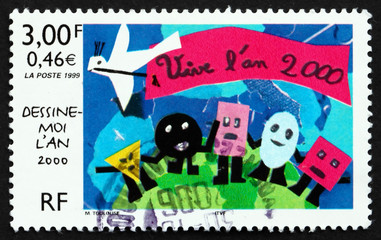 Postage stamp France 1999 stamp design contest winner