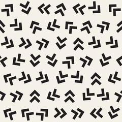 Trendy Texture With Scattered Geometric Shapes. Vector Seamless Pattern.