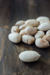 Pecan nuts on table