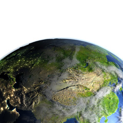 Fototapeta premium Central Asia on planet Earth