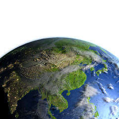 Fototapeta premium East Asia on planet Earth