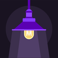Hanging lantern icon, flat style