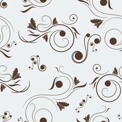 Editable Vintage Floral Swirl Seamless Pattern Vector for Creating Background and Decorative Element
