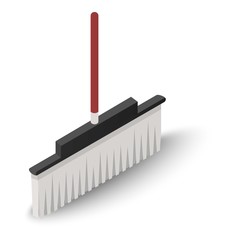 Floor broom icon, isometric style