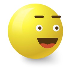 Fototapeta premium Glad smiley icon, cartoon style