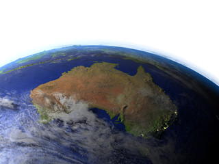 Australia on realistic model of Earth
