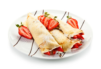 Pancakes with strawberries