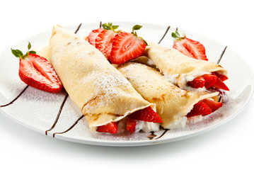 Pancakes with strawberries