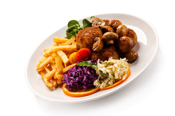 Meatballs wirh french fries