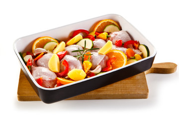 Raw drumstick prepared for roasting