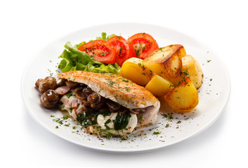 Stuffed chicken filet with mushrooms