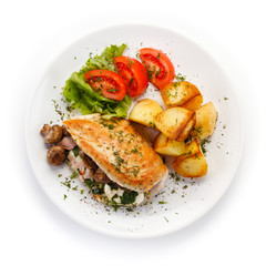 Stuffed chicken filet with mushrooms