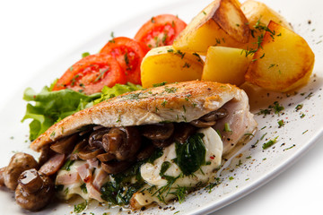 Stuffed chicken filet with mushrooms