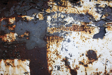 Metallic rusty background with old cracked paint