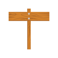 Wood Sign icon cartoon isolated on white background