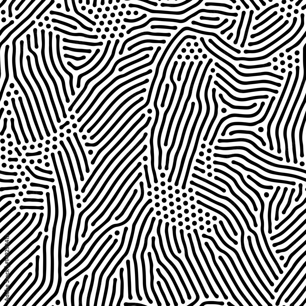 Aufkleber Abstract background of vector organic irregular lines and dots pattern