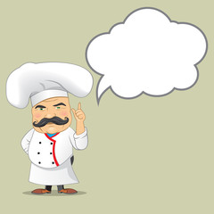 Vector Chef Cook Serving Food Realistic Cartoon Character Design Isolated Vector Illustrator