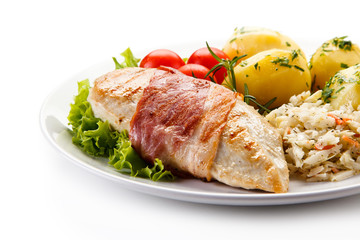 Grilled chicken fillet with potatoes