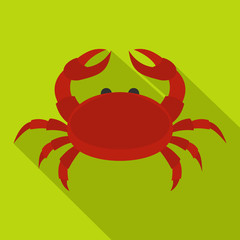 Red crab icon, flat style