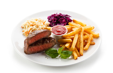 Grilled steak with french fries